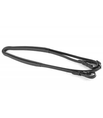 Buckle end Leather Race Reins - Small Pimple Rubber Grip - 16 mm