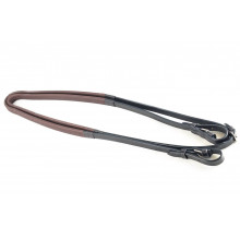 Buckle end Leather Race Reins - Small Pimple Rubber Grip - 19 mm