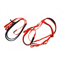 Race bridle set - w. cavesson noseband and reins - PVC- Various colors