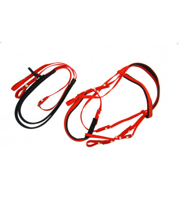 Race bridle set - w. cavesson noseband and reins - PVC- Various colors