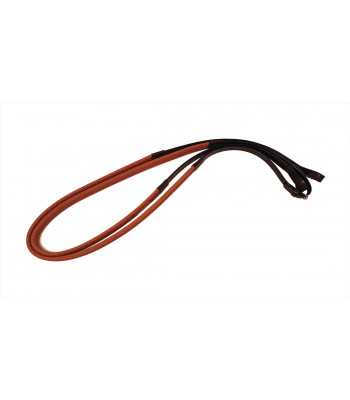 Loop end Leather Race Reins - Small Pimple Rubber Grip - 16 mm